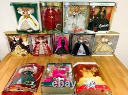 Happy Holidays Barbie Doll Lot FULL 1989-2000 (some damaged, see description)