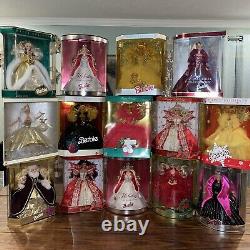 Holiday Barbie 1989-2002 Lot Of 14 NRFB! Includes RARE MISPRINTS ('94 &'97!)