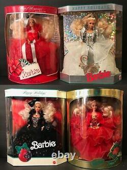 Holiday Barbie Doll 1988 1991 1992 1993 Vintage LOT 4 Happy Holidays Christmas 2