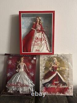 Holiday Barbie Dolls 2007 2008 2010 Holidays Lot of 3