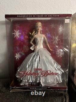 Holiday Barbie Dolls 2007 2008 2010 Holidays Lot of 3