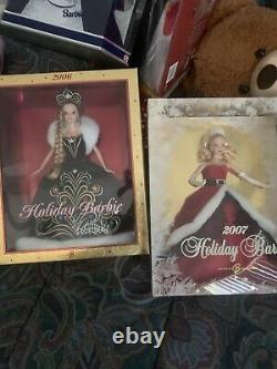 Holiday barbie dolls in box lot vintage