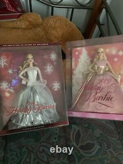 Holiday barbie dolls in box lot vintage