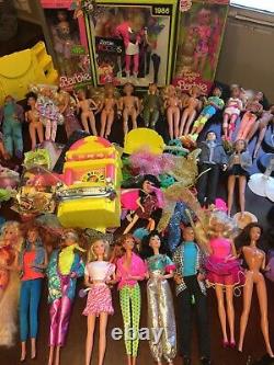 Huge 80s 90s Vintage Barbie Doll Mixed Lot Totally Hair Rockers Steffie Face