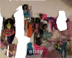 Huge AA Black Brown Hispanic African American Barbie dolls Car Accessories lot