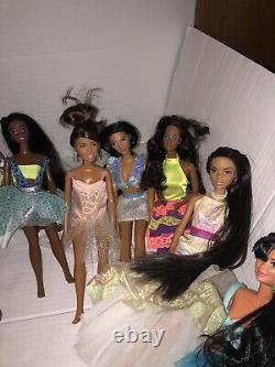 Huge AA Black Brown Hispanic African American Barbie dolls Car Accessories lot