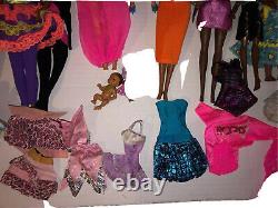 Huge AA Black Brown Hispanic African American Barbie dolls Car Accessories lot