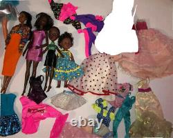 Huge AA Black Brown Hispanic African American Barbie dolls Car Accessories lot