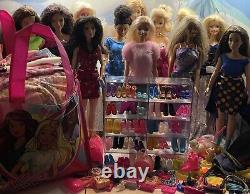 Huge Barbie Lot 12 Dolls, 150 Clothes 35 Pairs Of Shoes + Accessories FREE SHIP