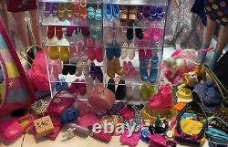 Huge Barbie Lot 12 Dolls, 150 Clothes 35 Pairs Of Shoes + Accessories FREE SHIP