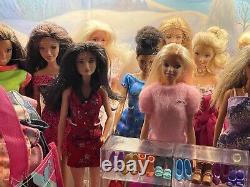 Huge Barbie Lot 12 Dolls, 150 Clothes 35 Pairs Of Shoes + Accessories FREE SHIP