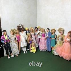 Huge Lot 15 vintage Barbie, Ken, Skipper & Baby girl dolls Mattel & Accessories