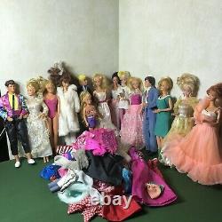 Huge Lot 15 vintage Barbie, Ken, Skipper & Baby girl dolls Mattel & Accessories