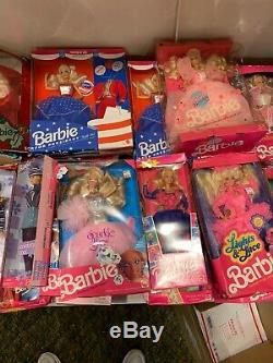 Huge Lot Of 60 Vintage Mattel Barbie Dolls All New In Boxes Mostly 90s