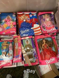 Huge Lot Of 60 Vintage Mattel Barbie Dolls All New In Boxes Mostly 90s