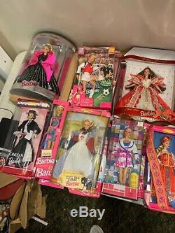 Huge Lot Of 60 Vintage Mattel Barbie Dolls All New In Boxes Mostly 90s