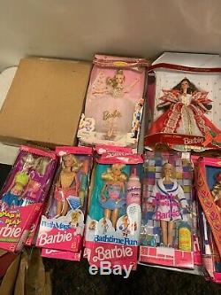 Huge Lot Of 60 Vintage Mattel Barbie Dolls All New In Boxes Mostly 90s