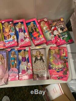 Huge Lot Of 60 Vintage Mattel Barbie Dolls All New In Boxes Mostly 90s