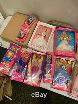 Huge Lot Of 60 Vintage Mattel Barbie Dolls All New In Boxes Mostly 90s