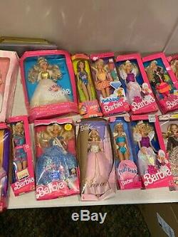 Huge Lot Of 60 Vintage Mattel Barbie Dolls All New In Boxes Mostly 90s