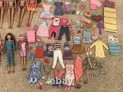 Huge Lot Of Mattel Barbie Dolls Furniture Shoes Accessories Clothes & Tote Case