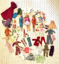 Huge Lot Of Vtg 1960s Barbie PJ Dolls Clothes Accessories Shoes Bags