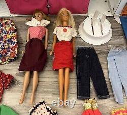 Huge Lot Vintage Barbie Dolls Case Clothes Accessories 1960's
