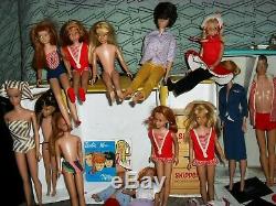Huge Lot Vintage Barbie, Ken, Skipper, Scooter, Clothes, Cases 1960's