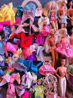 Huge Lot of 30+ Barbie Ken dolls from 80's 90's Vintage Mattel clothes shoes