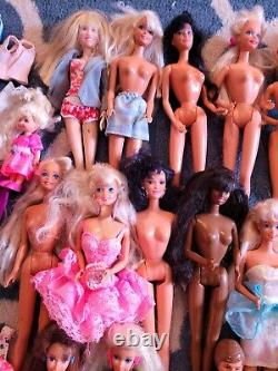 Huge Lot of 30+ Barbie Ken dolls from 80's 90's Vintage Mattel clothes shoes