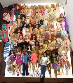 Huge Lot of 64 Vintage to Modern Barbie Disney & Other Dolls