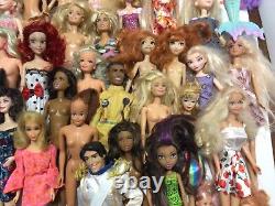 Huge Lot of 64 Vintage to Modern Barbie Disney & Other Dolls