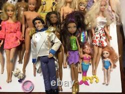 Huge Lot of 64 Vintage to Modern Barbie Disney & Other Dolls