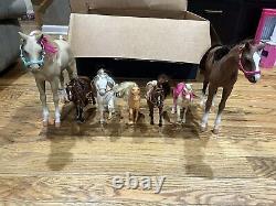 Huge Mattel Barbie Disney Doll Lot 85 Dolls 2 Vehicles Stable Horses Accessories