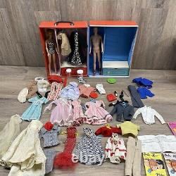 Huge Vintage Barbie Ken Lot 1960s #6 With Closet Clothes Pamphlets Accessories