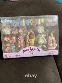 Krissy Barbie Baby Sister Black or Hispanic Doll with Baby Layette S7-14