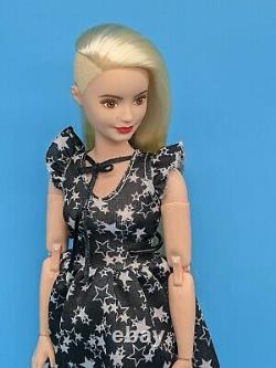 LA Girl Barbie Curvy Made to Move Doll Hybrid Blonde & Blue Hair Reroot ooak