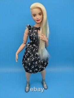 LA Girl Barbie Curvy Made to Move Doll Hybrid Blonde & Blue Hair Reroot ooak