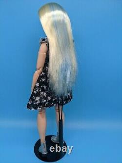 LA Girl Barbie Curvy Made to Move Doll Hybrid Blonde & Blue Hair Reroot ooak