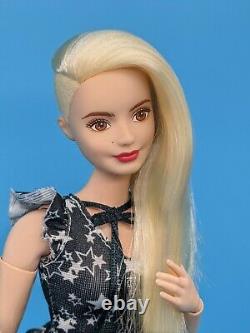 LA Girl Barbie Curvy Made to Move Doll Hybrid Blonde & Blue Hair Reroot ooak