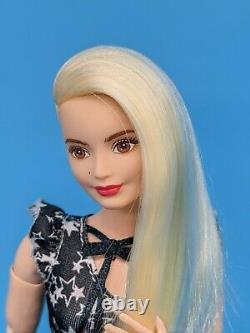 LA Girl Barbie Curvy Made to Move Doll Hybrid Blonde & Blue Hair Reroot ooak