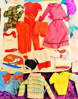 LARGE 1960s LOT Francie Stacey DOLLS CLOTHES & CASE BARBIE Twist N Turn Waist