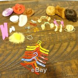 LOT 1960s Barbie Allan Ken Francie Skipper with Case Clothes Wigs Accessories Book