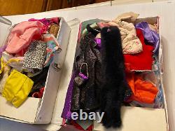 LOT OF VINTAGE. CASES OF Barbie Doll Clothes & ACCESSORIES