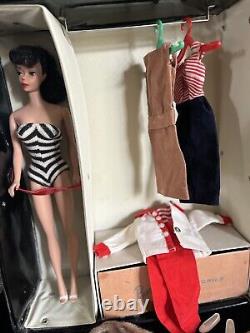 LOT TWO Great 1960's Ponytail Barbies PLUS Double Case & Outfits