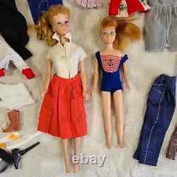 LOT Vtg 1960's Mattel BARBIE Ponytail #4 & Skipper Doll with Original Outfits +Ken