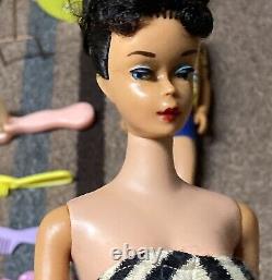 LOT of RARE BARBIE Dolls BRUNETTE SWIMSUIT Clothes Accessories EARLY 1960's