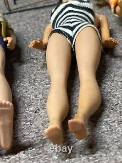 LOT of RARE BARBIE Dolls BRUNETTE SWIMSUIT Clothes Accessories EARLY 1960's