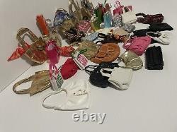 LOT of over 39 Barbie purses and shopping bags