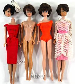 LOT (x4) Black Bubblecut Barbie Dolls toys JAPAN Mattell + Dresses american girl